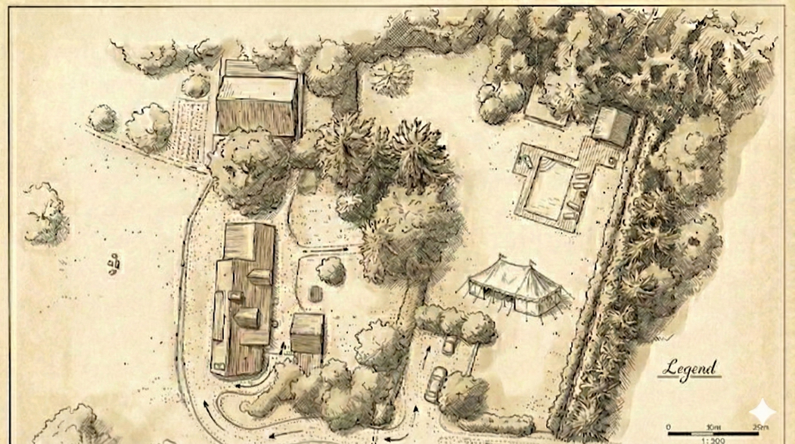 Plano de la finca del Domaine de Montaubois
